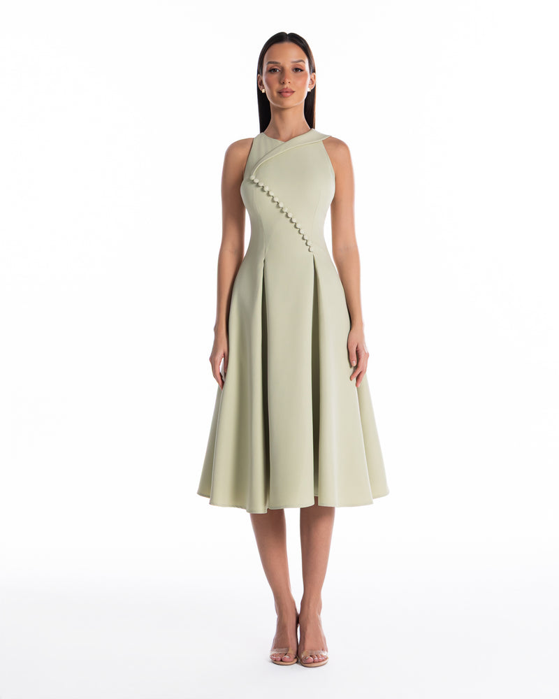 Overlap Midi Dress