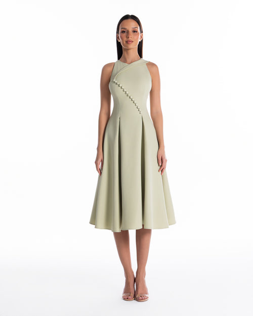 Overlap Midi Dress