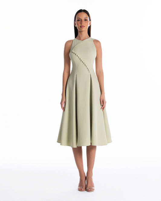 Overlap Midi Dress