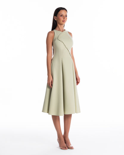Overlap Midi Dress